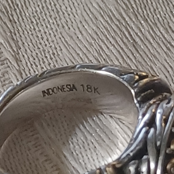 John Hardy Classic Chain Ring, SS & 18k, Size 6 - Picture 7 of 12